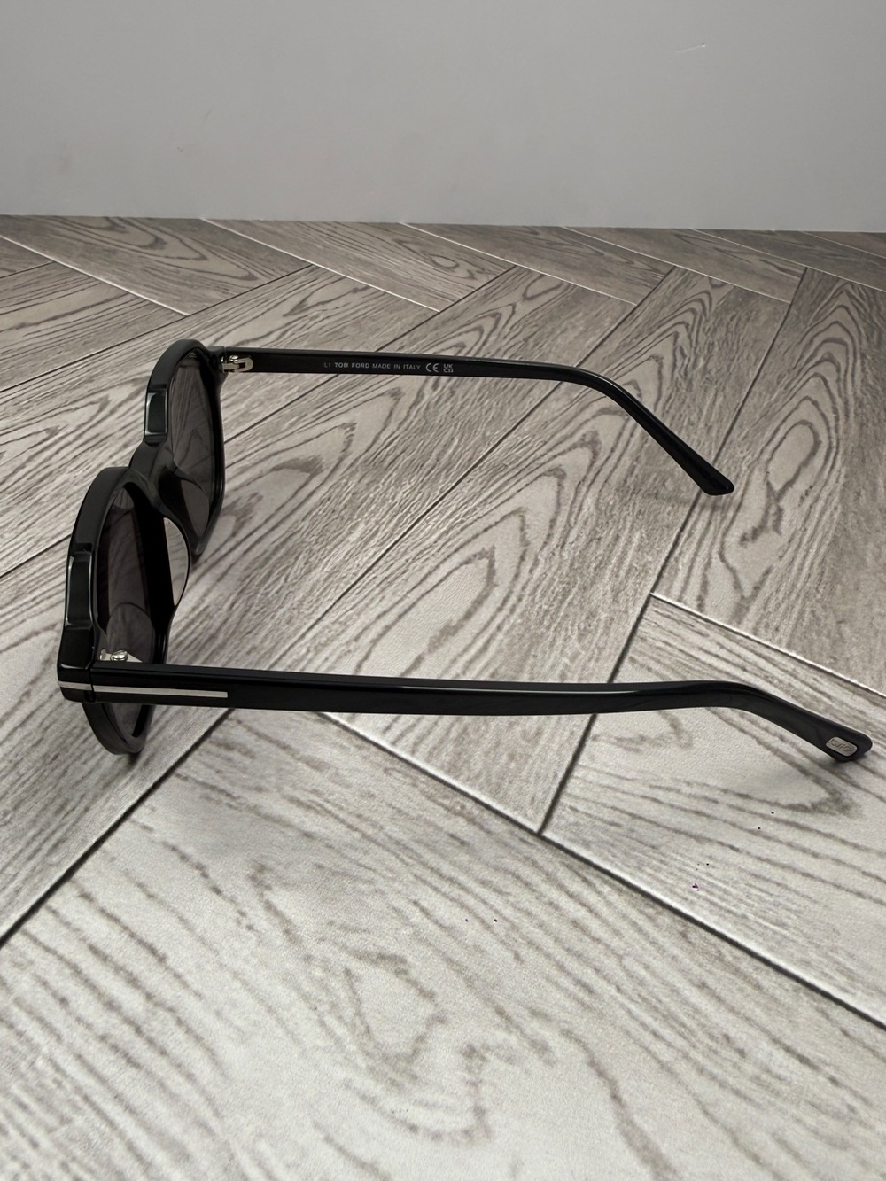 Tom Ford Black Slim Rectangular Men’s Sunglasses - Picture 3 of 7